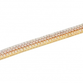 Tri-Colour Diamond Line Bracelet